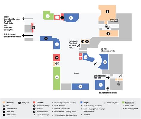 gatwick airport arrivals map.